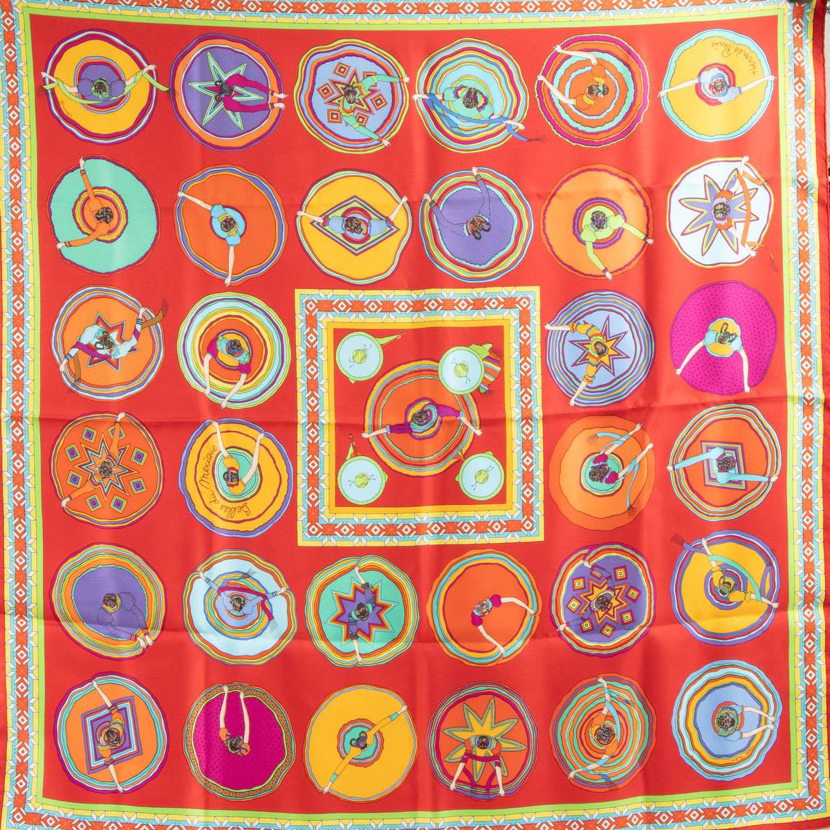 Shop this authentic Hermes Red Belles du Mexique 90 Scarf pre-loved on Labellov.com