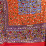 Shop this authentic Hermes Red Chasse En Inde 140 Shawl pre-loved by Labellov.com