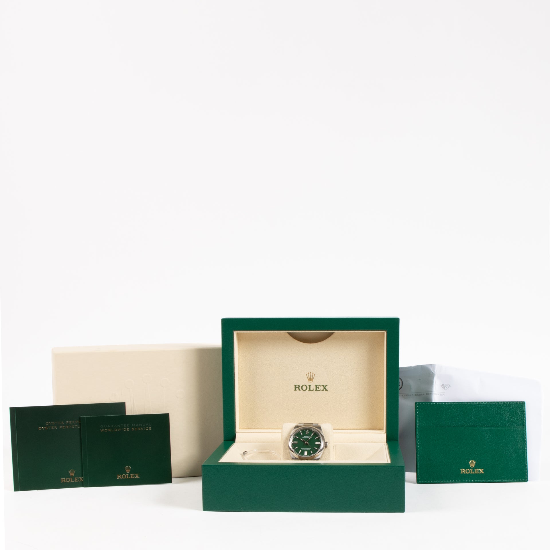 Rolex Oystersteel Green Dial Oyster Perpetual 36 Watch