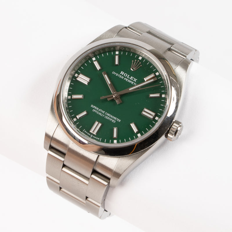 Rolex Oystersteel Green Dial Oyster Perpetual 36 Watch