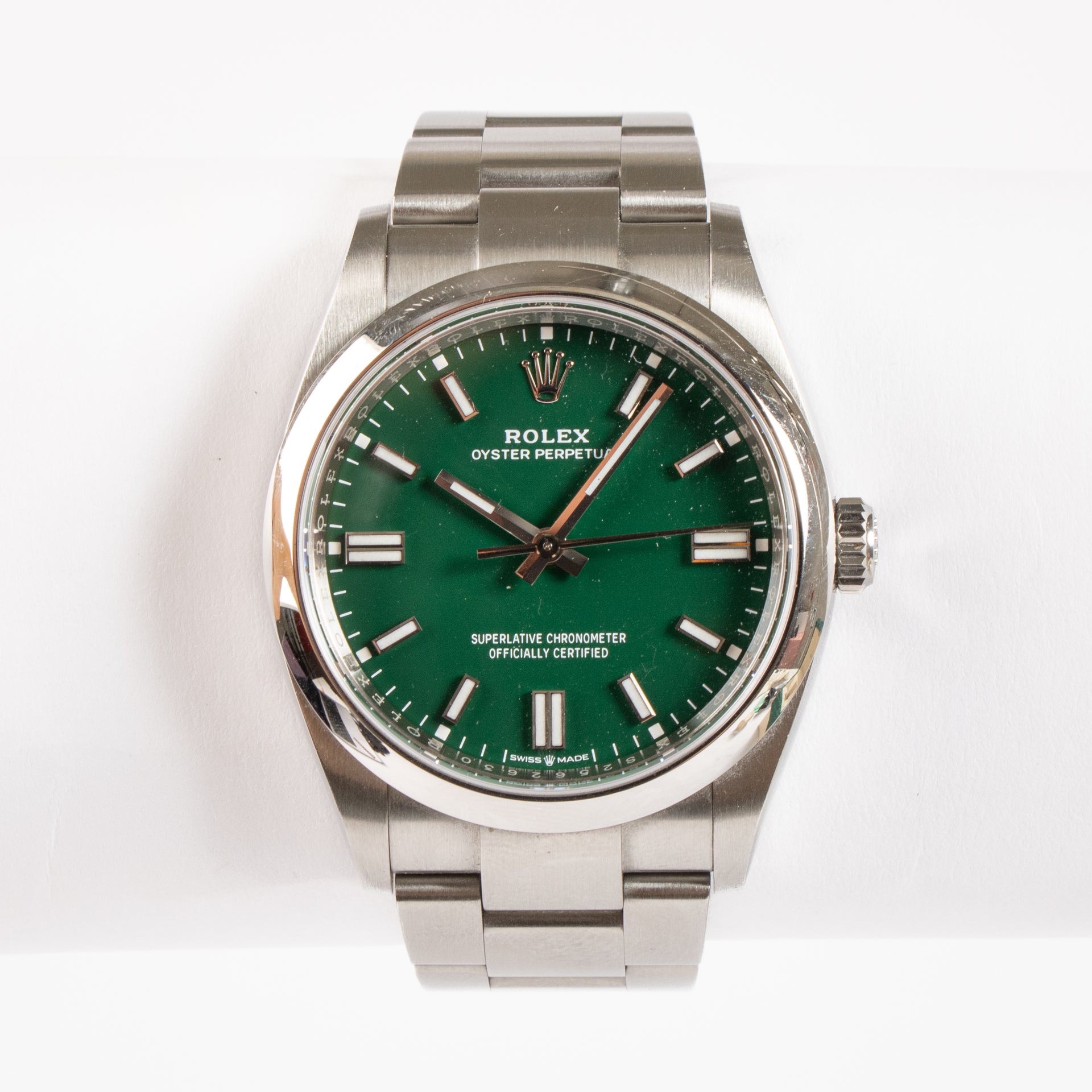 Rolex Oystersteel Green Dial Oyster Perpetual 36 Watch