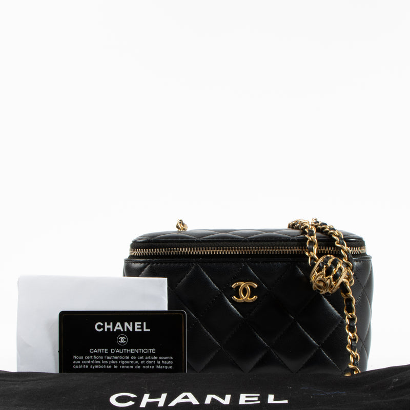 Shop the authentic Chanel Black Pearl Crush Vanity Chain Shoulder Bag on Labellov.com !