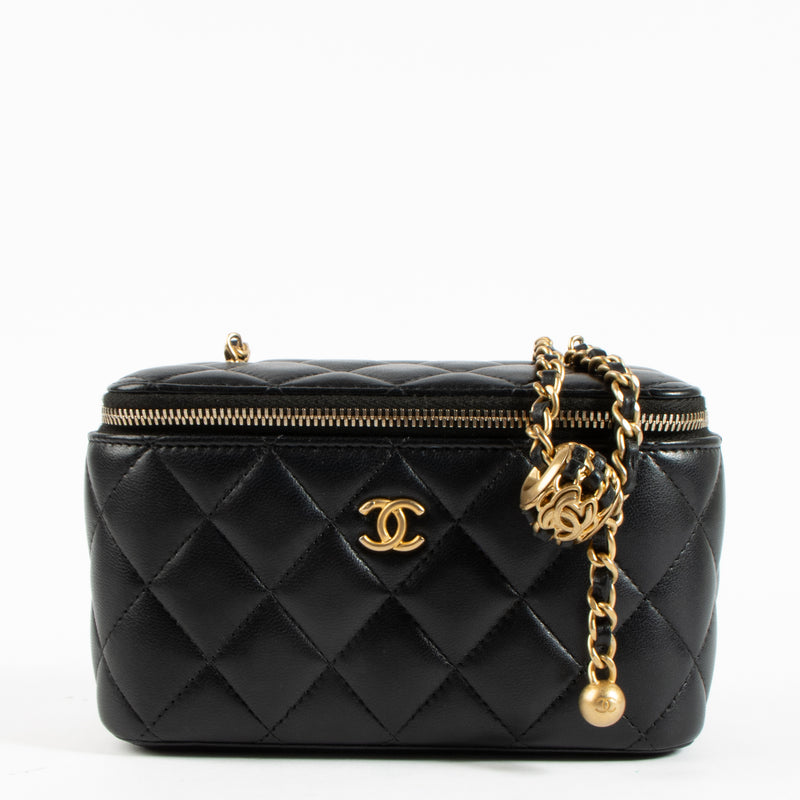Shop the authentic Chanel Black Pearl Crush Vanity Chain Shoulder Bag on Labellov.com !