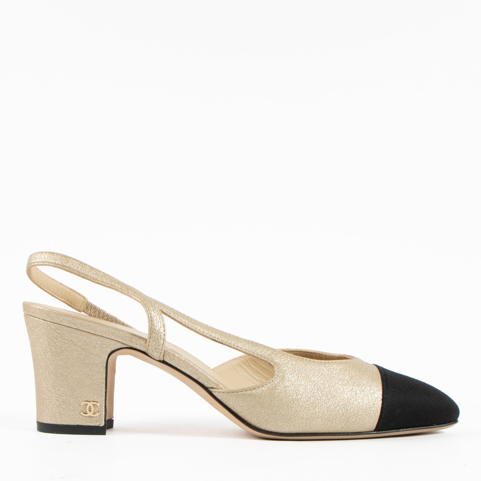Chanel Gold Slingbacks - Size 38