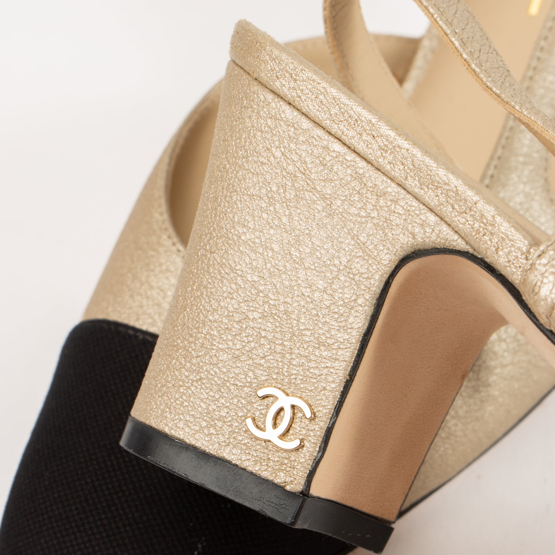 Chanel Gold Slingbacks - Size 38
