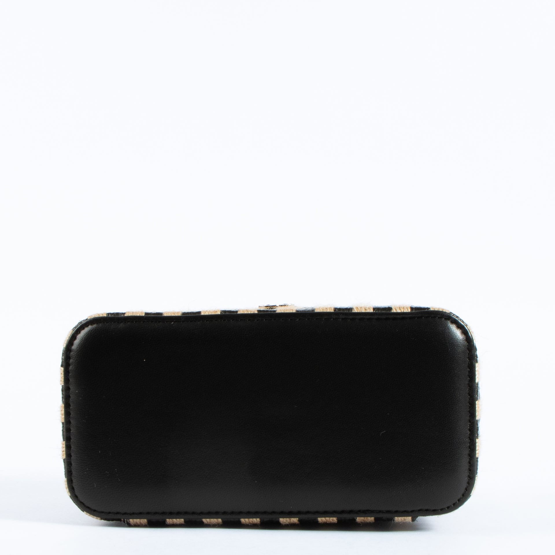 Chanel Striped Raffia Long Vanity With Chain Bag