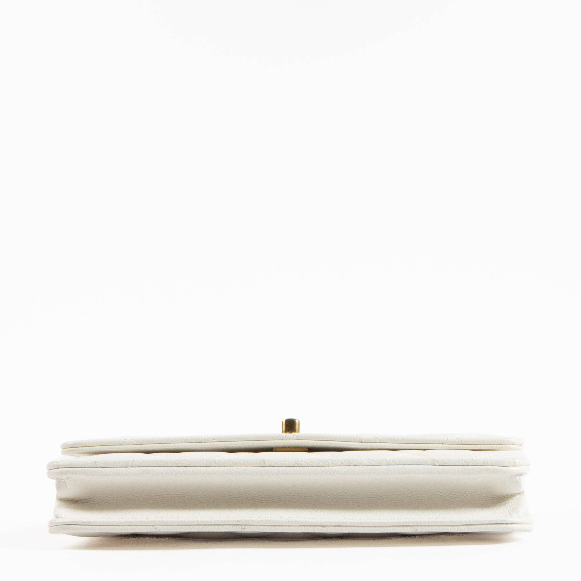 Chanel White Caviar Twist Your Buttons Wallet on Chain