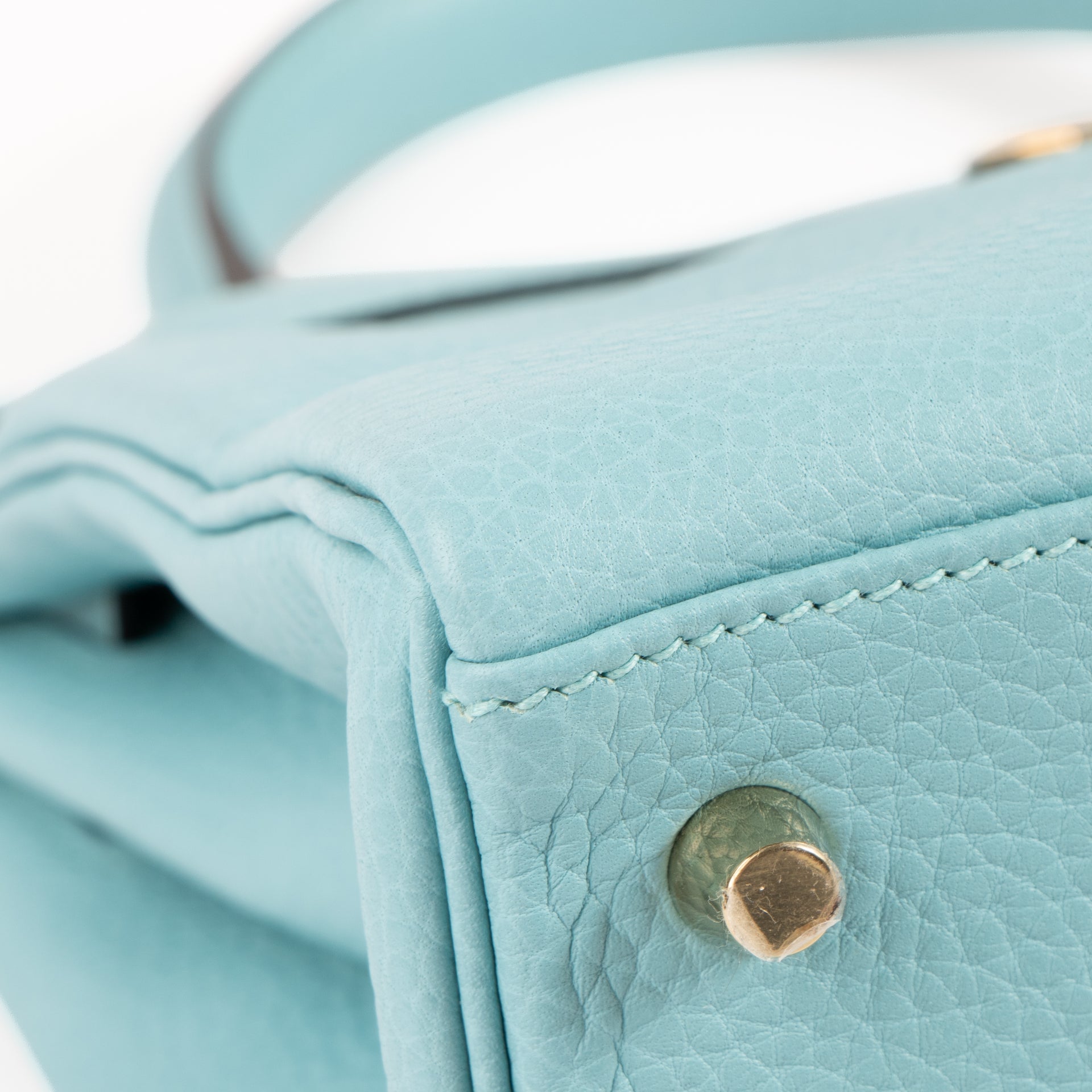 Hermès Kelly 28 Bleu Atoll Clemence GHW