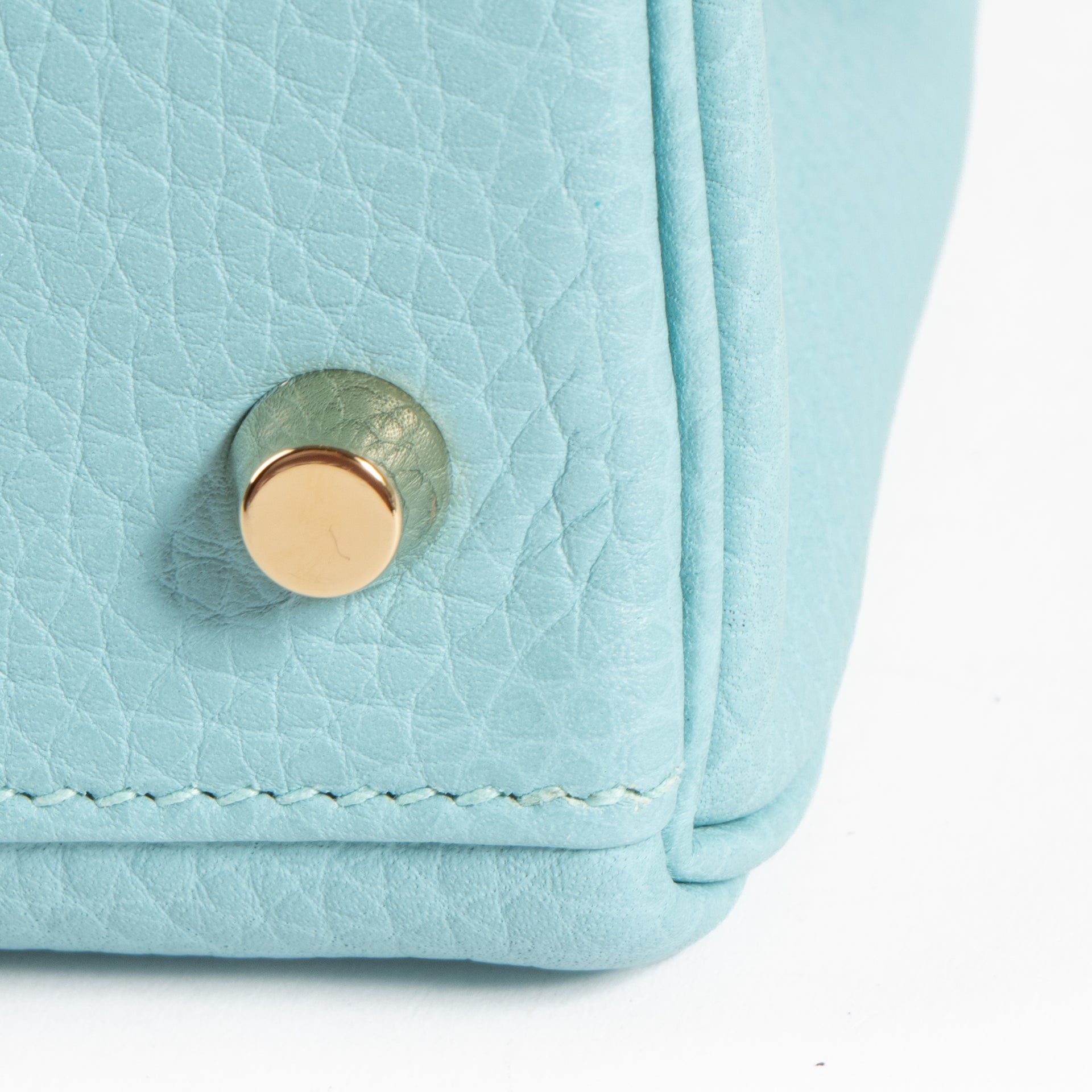 Hermès Kelly 28 Bleu Atoll Clemence GHW