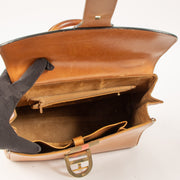 Shop this authentic Delvaux 1970s Camel Box Calf Striped Brillant MM Pre-loved on Labellov.com