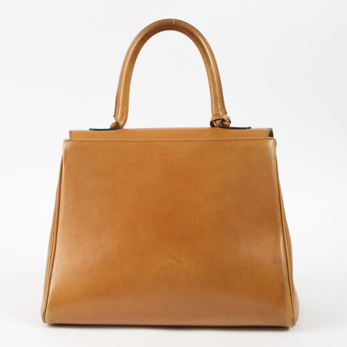 Shop this authentic Delvaux 1970s Camel Box Calf Striped Brillant MM Pre-loved on Labellov.com