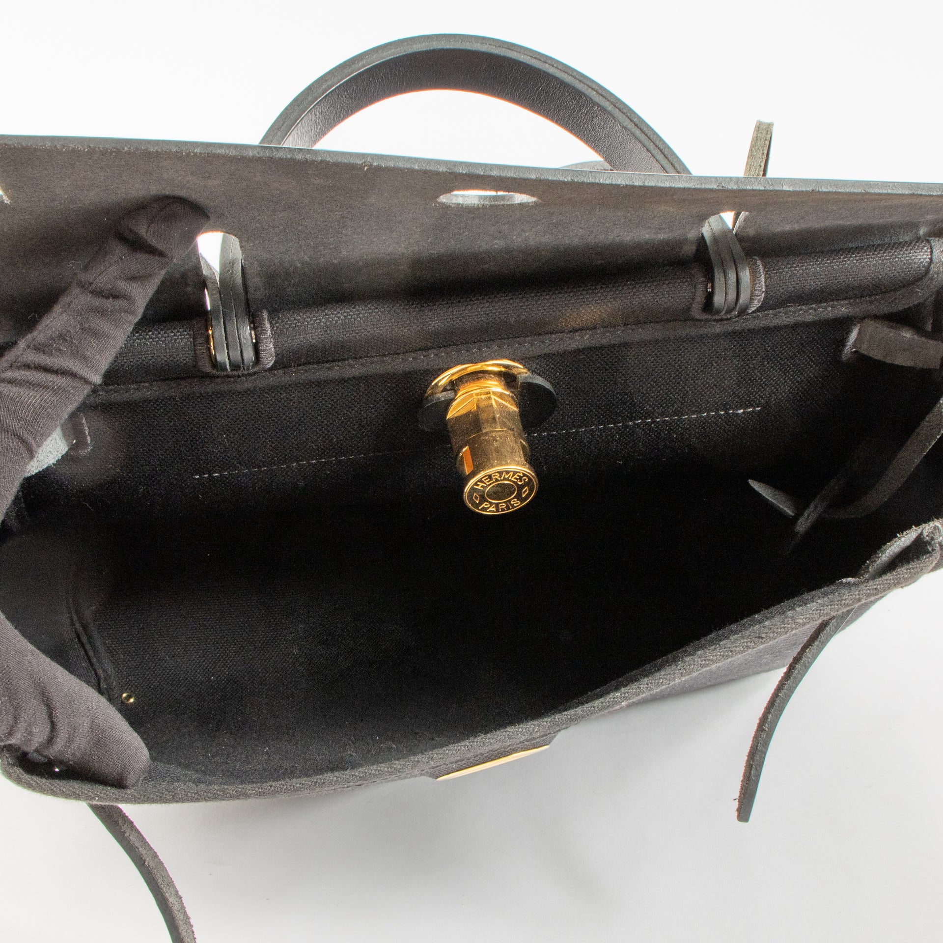 Hermès Herbag Zip 31 Black Toile Militaire/Hunter GHW