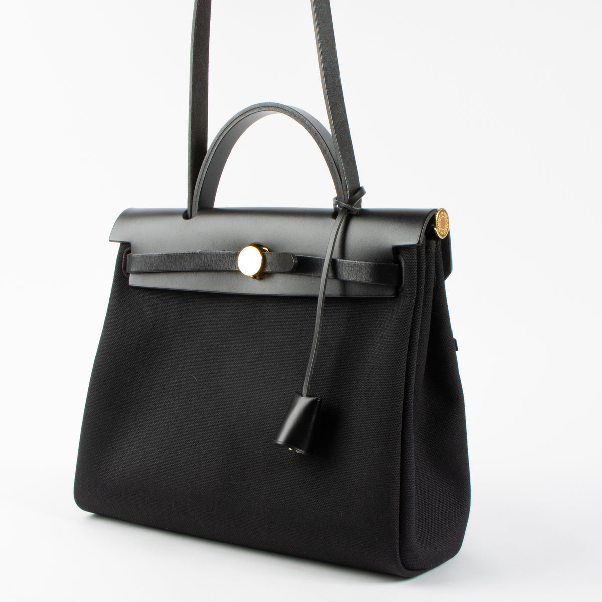 Hermès Herbag Zip 31 Black Toile Militaire/Hunter GHW