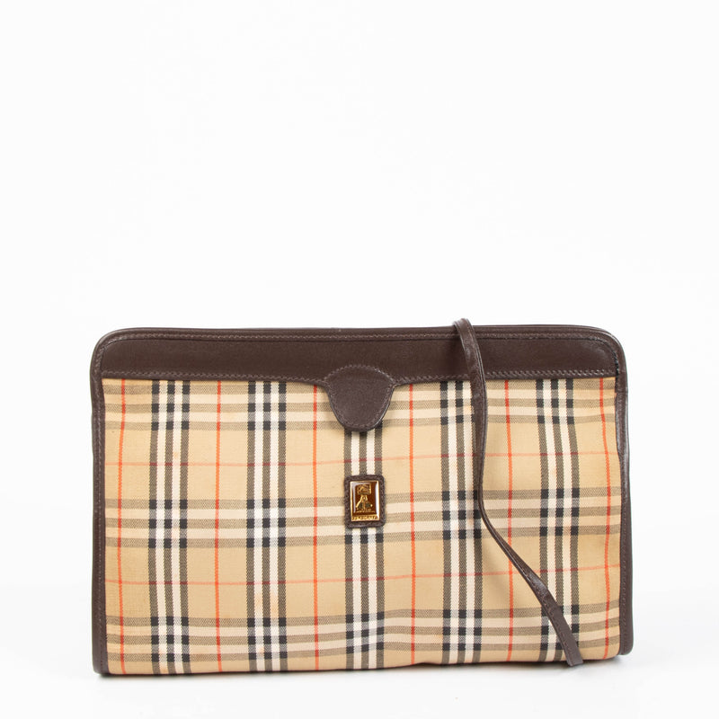 Burberry Beige Check Vintage Shelter Under a Burberrys Bag