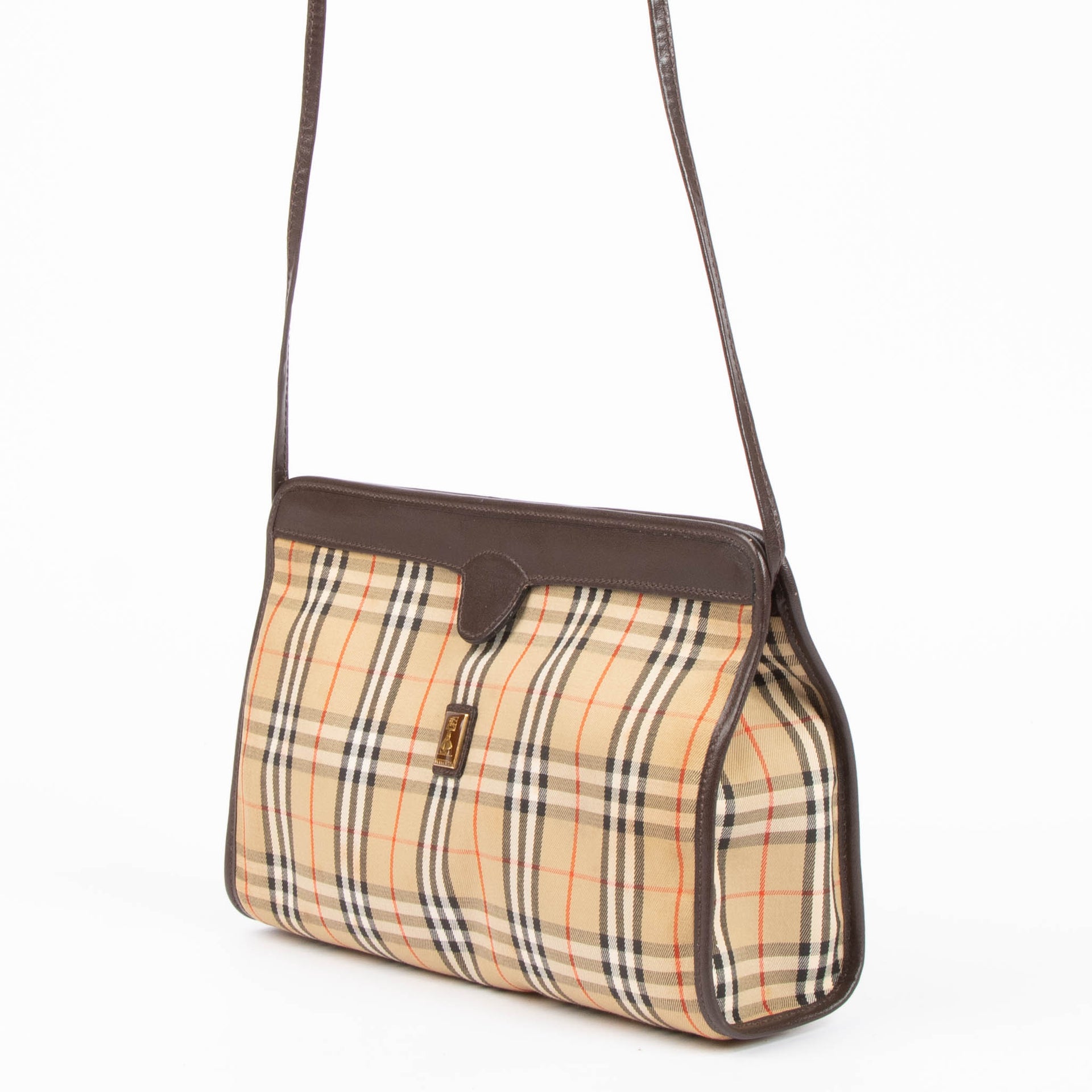 Burberry Beige Check Vintage Shelter Under a Burberrys Bag