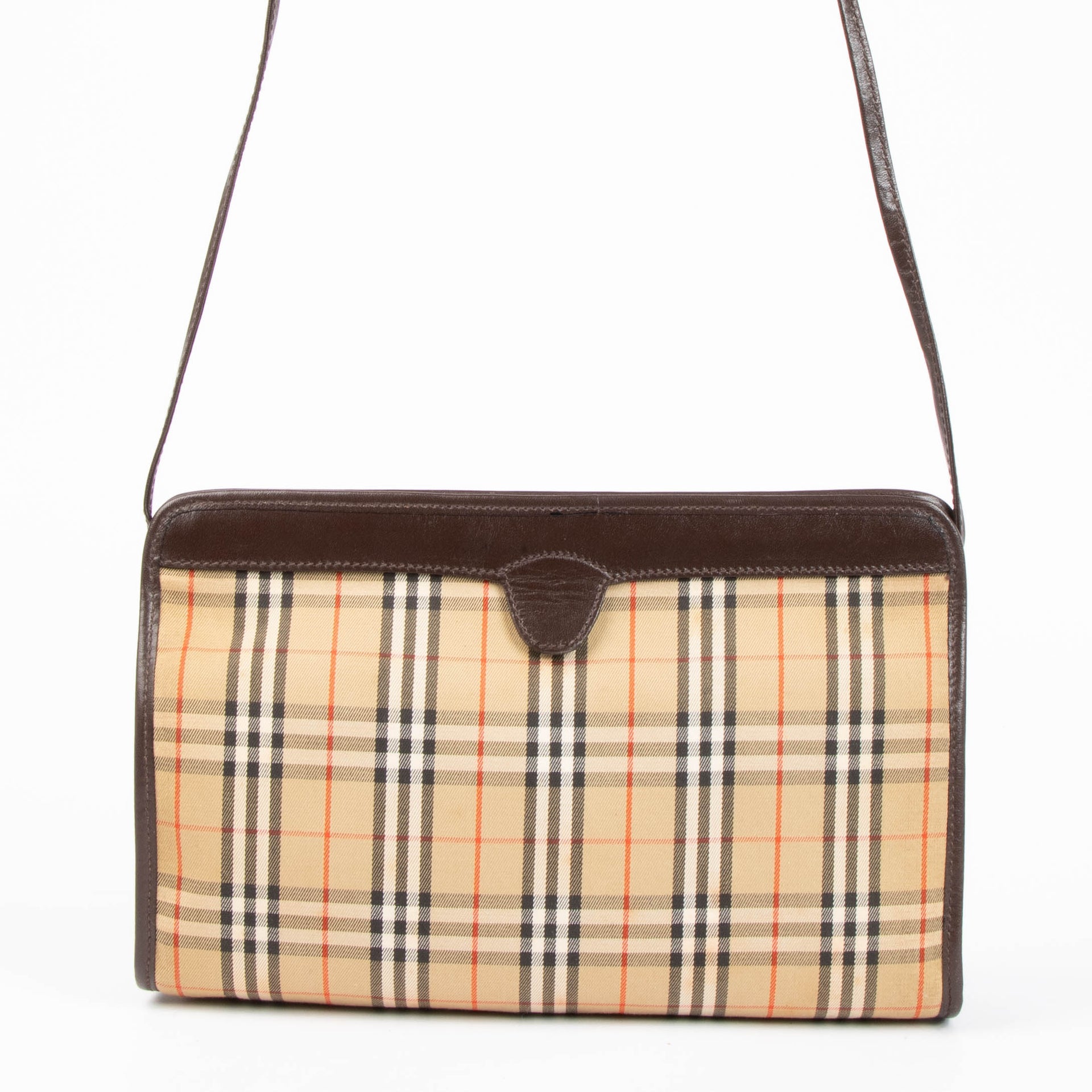 Burberry Beige Check Vintage Shelter Under a Burberrys Bag