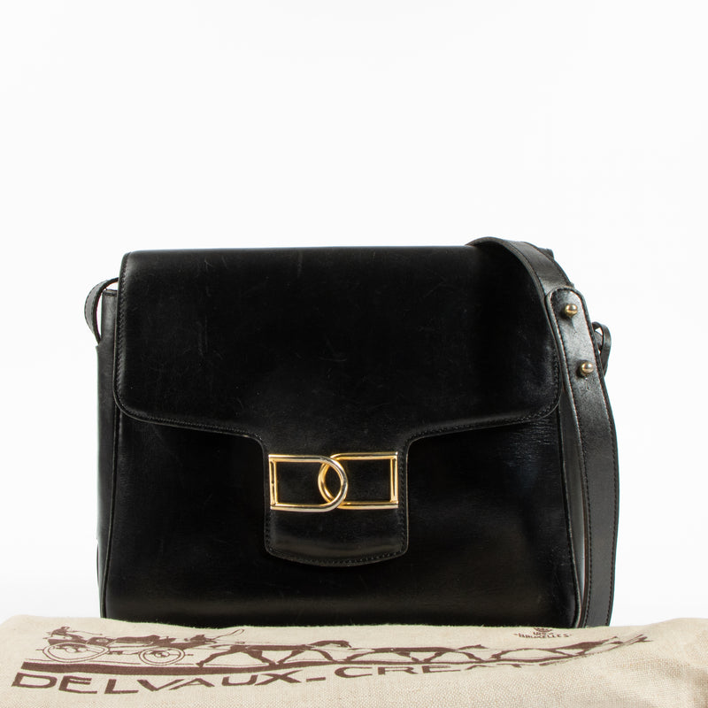 Shop authentic Delvaux Vintage Black Box Calf Shoulder Bag on Labellov.com.
