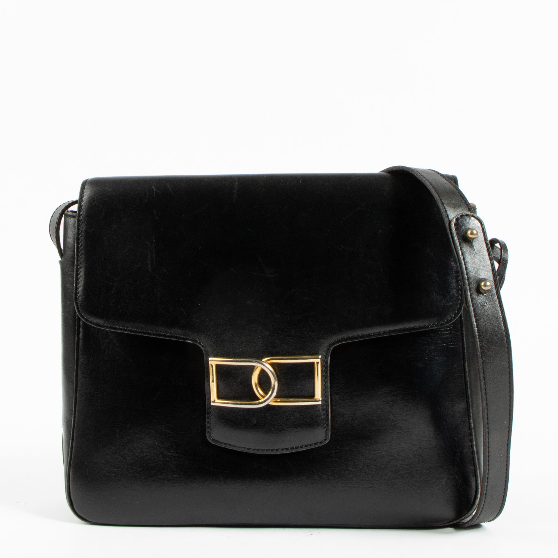 Shop authentic Delvaux Vintage Black Box Calf Shoulder Bag on Labellov.com.
