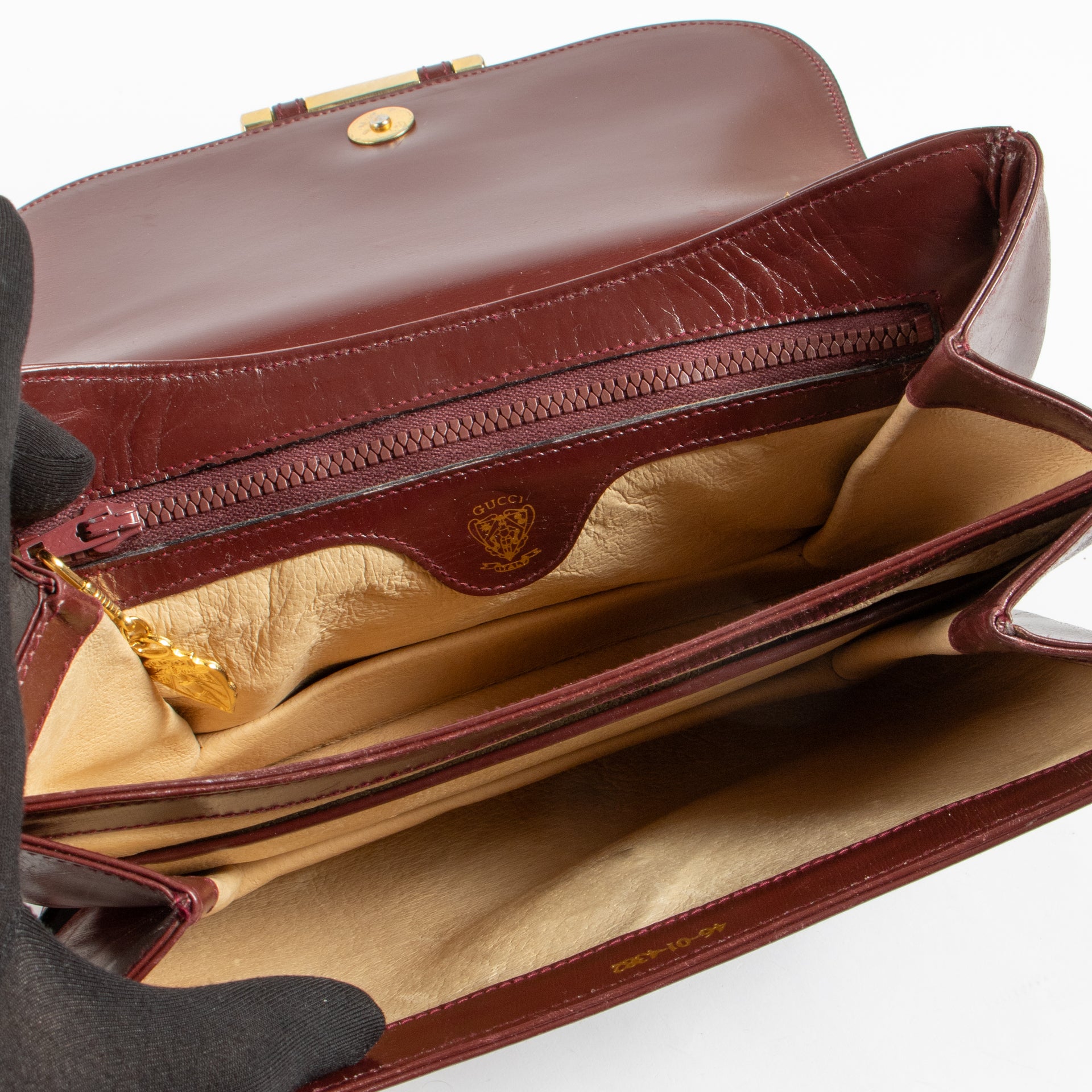 Gucci Vintage Burgundy Leather Shoulder Bag