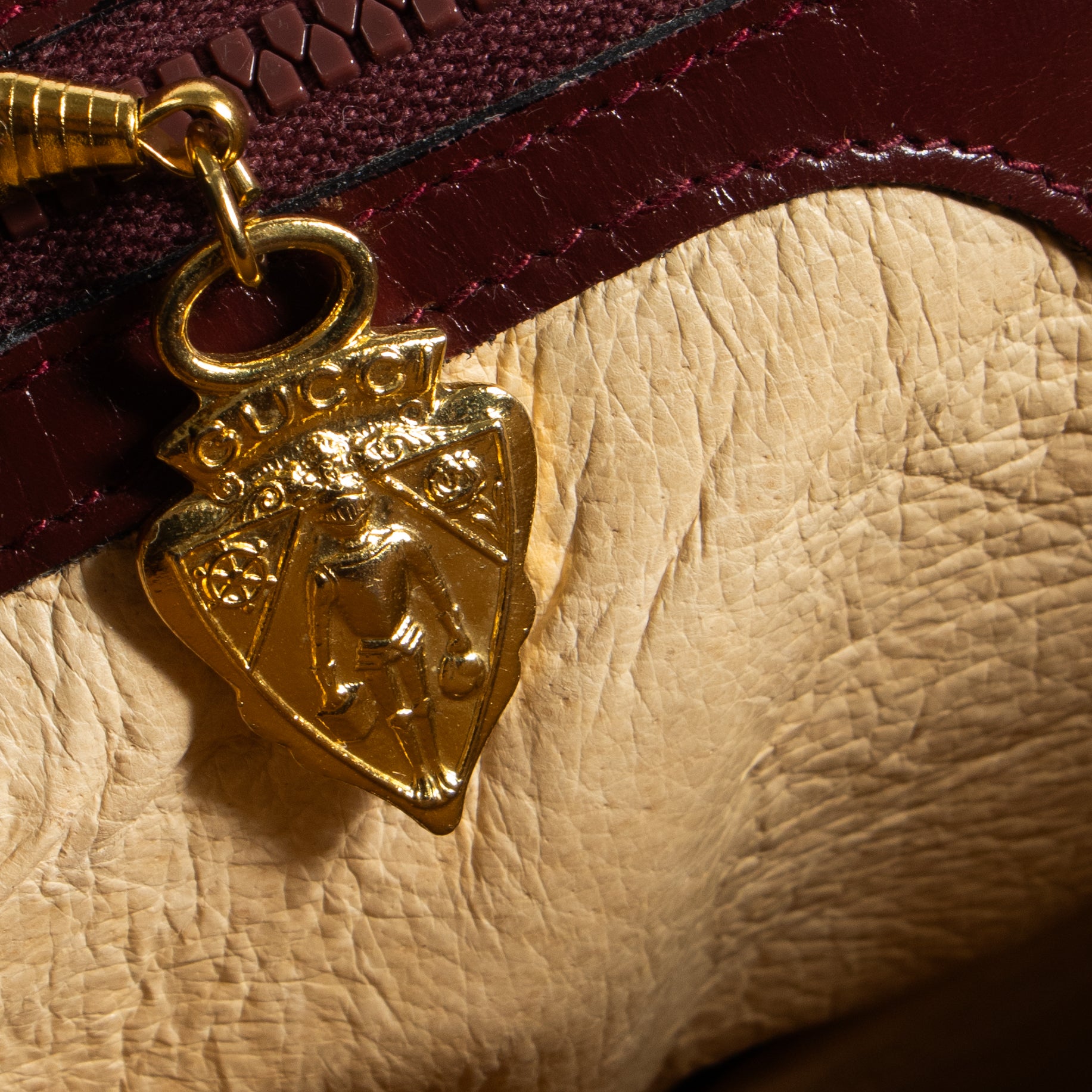Gucci Vintage Burgundy Leather Shoulder Bag