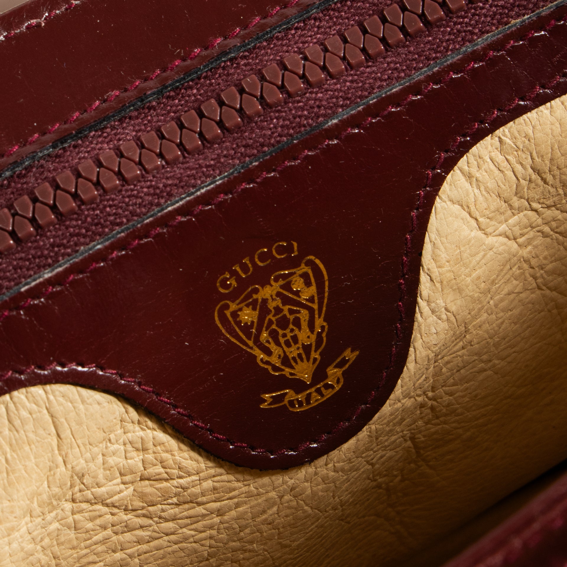 Gucci Vintage Burgundy Leather Shoulder Bag