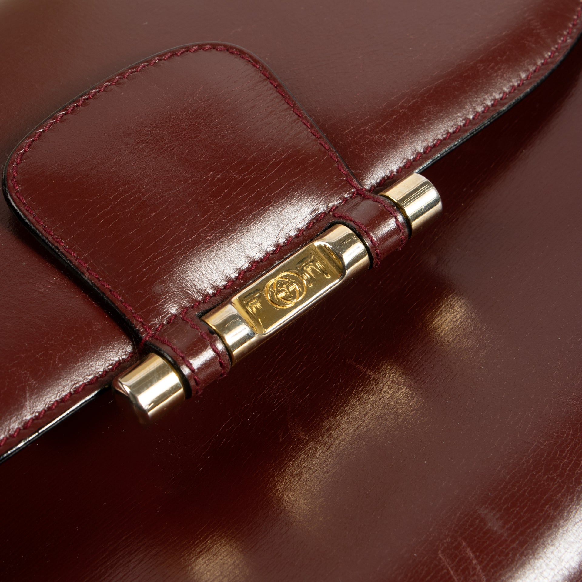 Gucci Vintage Burgundy Leather Shoulder Bag