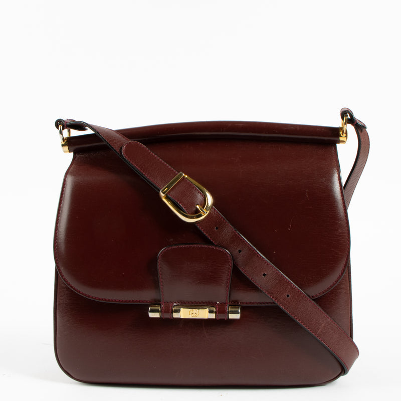 Gucci Vintage Burgundy Leather Shoulder Bag
