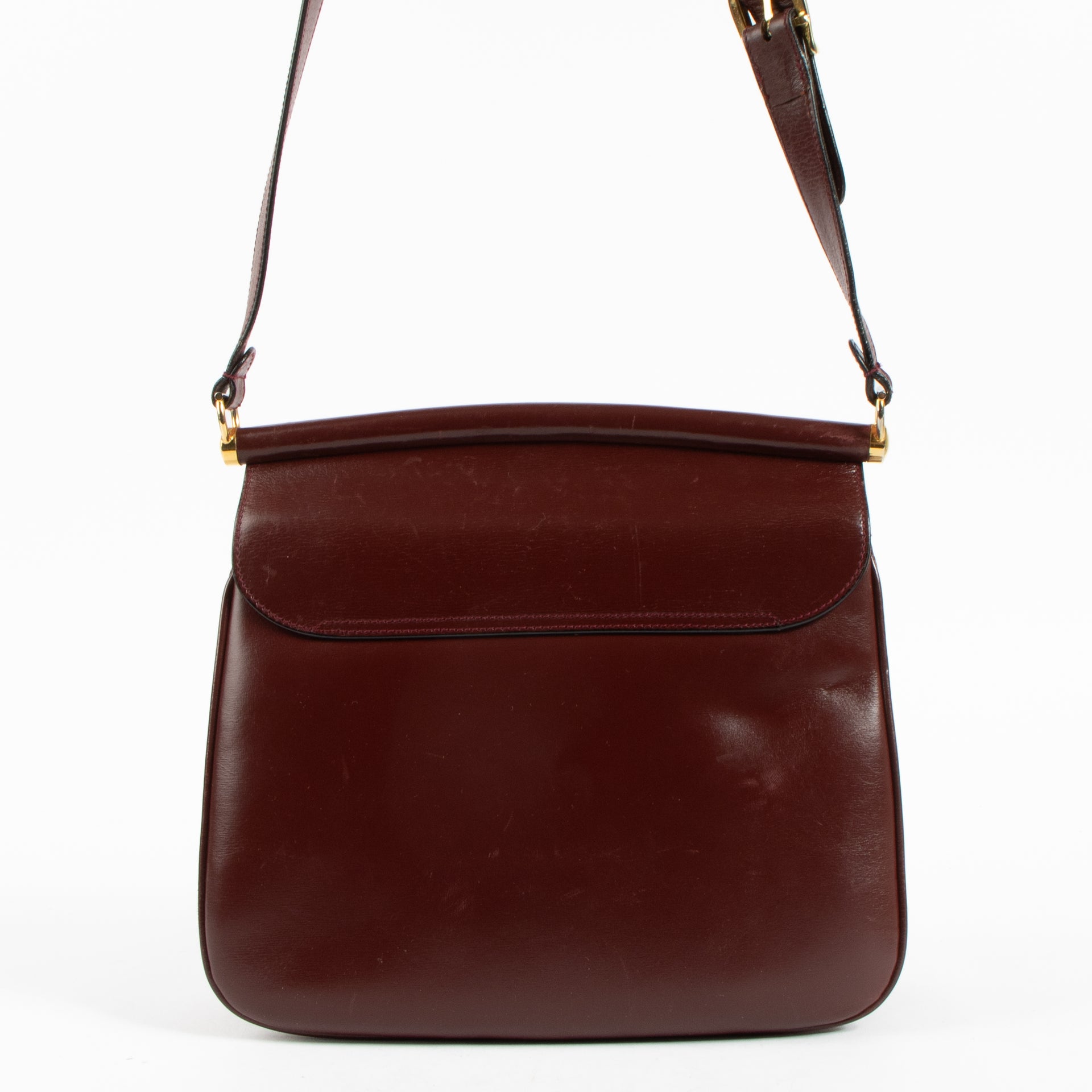 Gucci Vintage Burgundy Leather Shoulder Bag