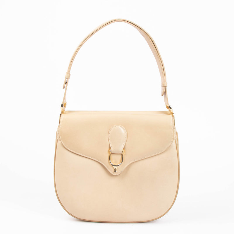 Gucci Vintage Beige Leather Messenger Bag