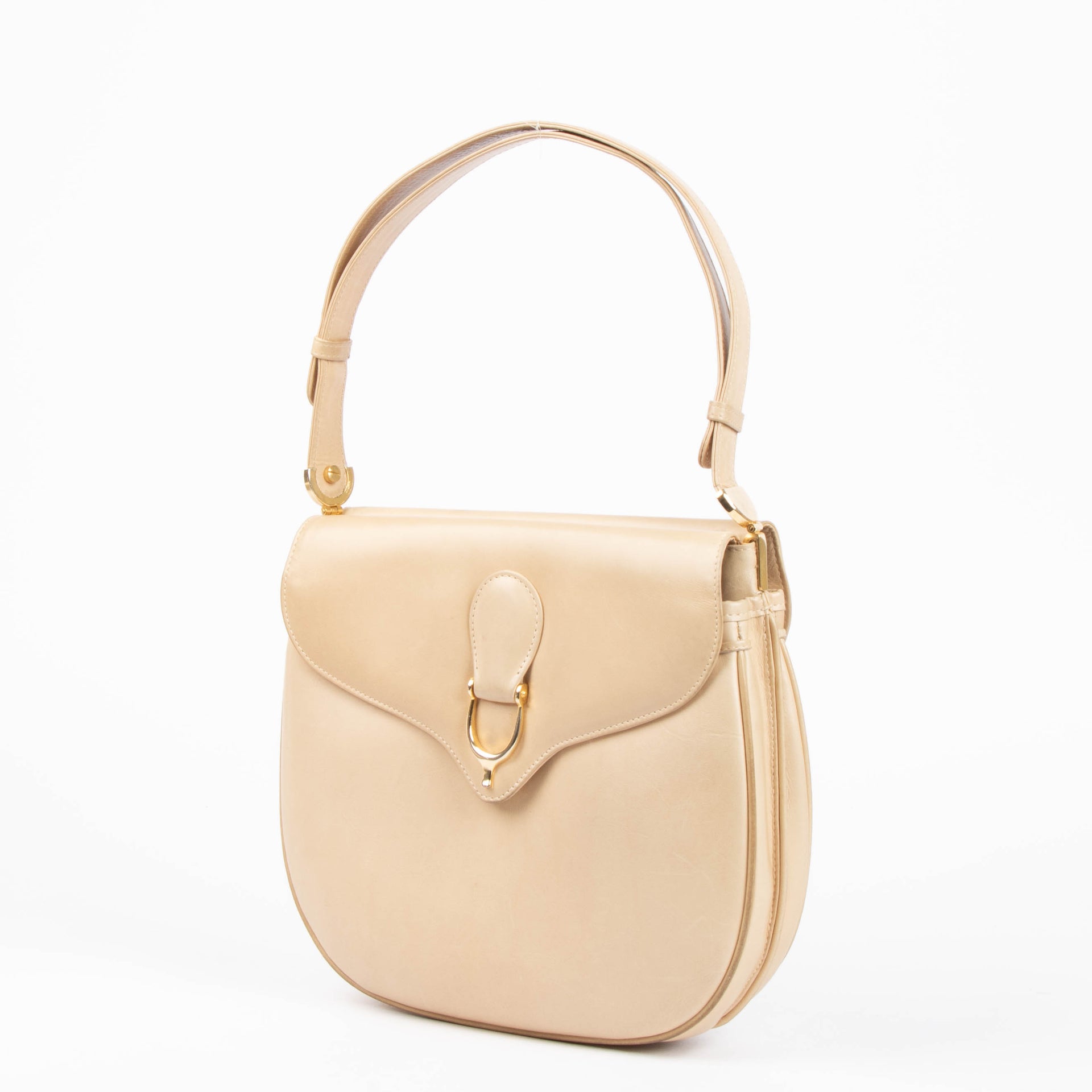 Gucci Vintage Beige Leather Messenger Bag