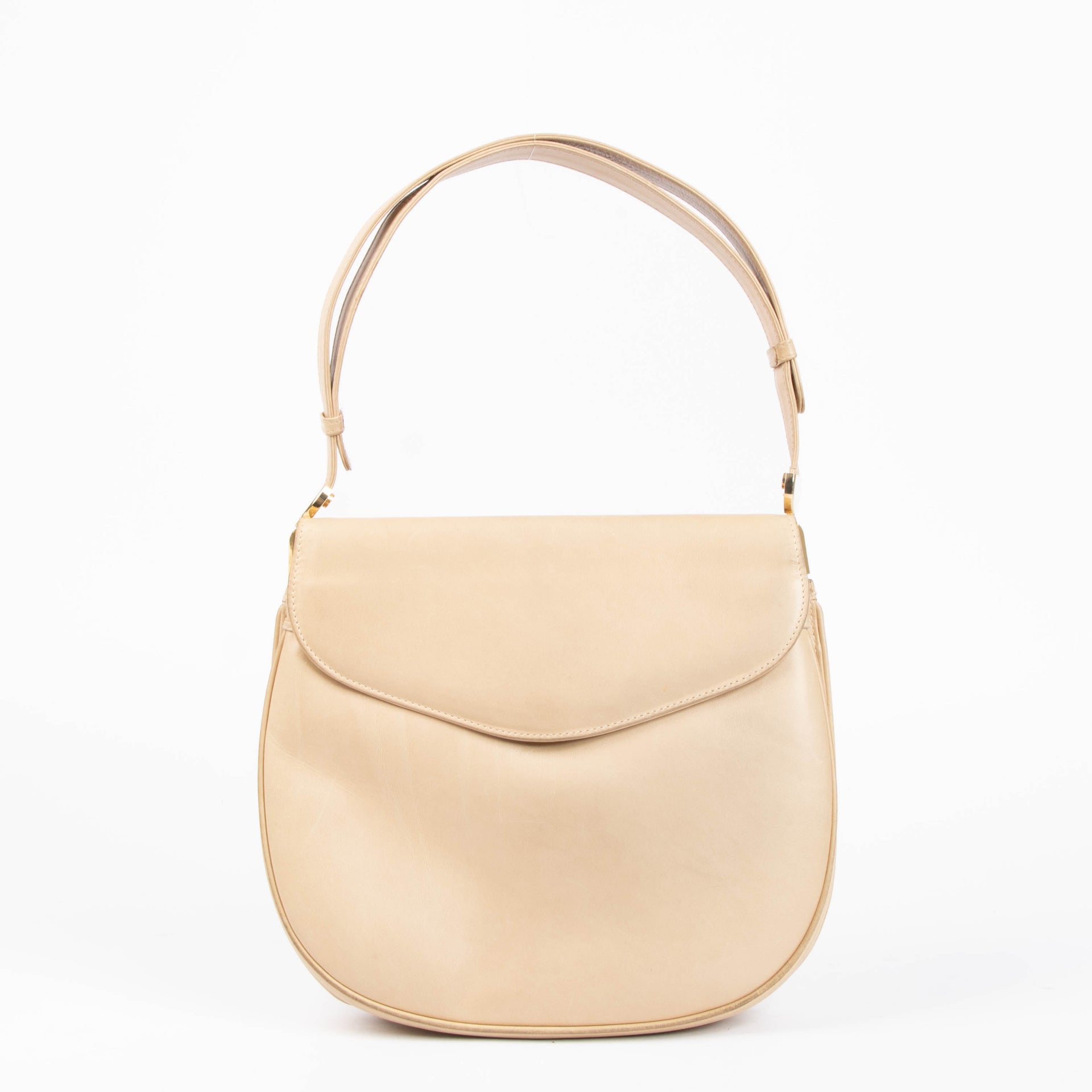 Gucci Vintage Beige Leather Messenger Bag