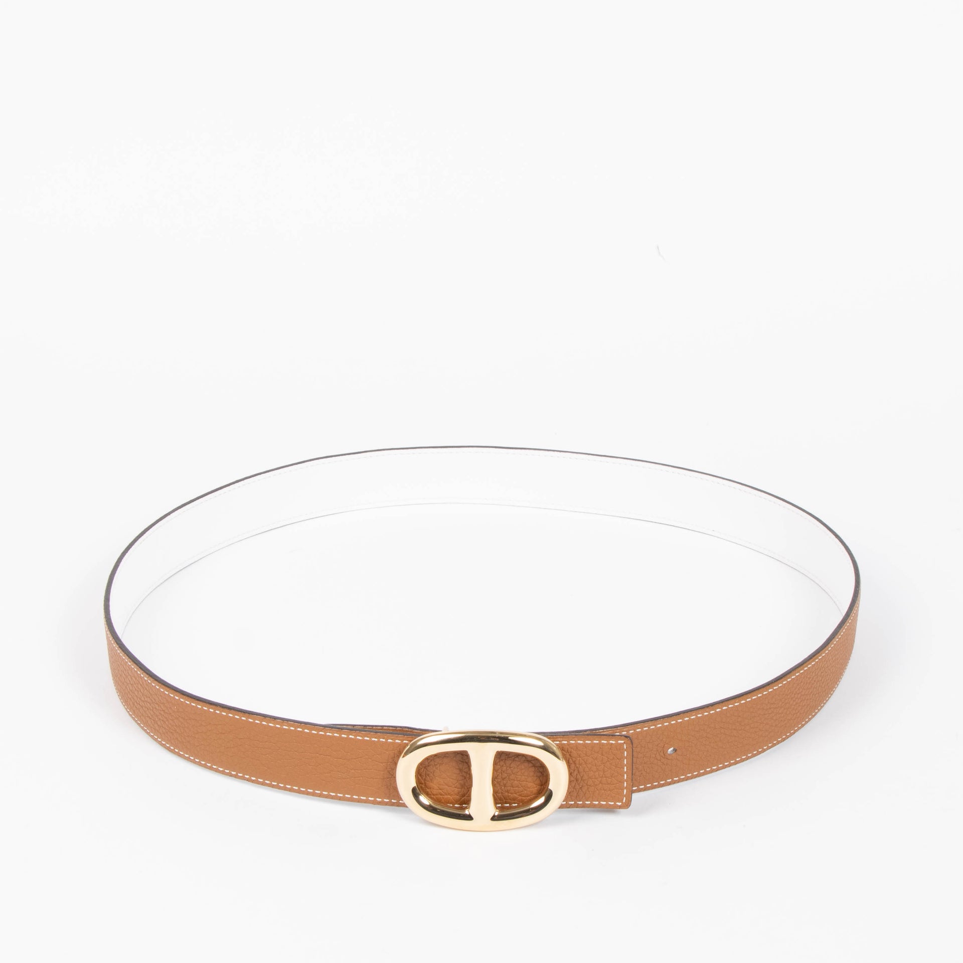 Hermes White/Gold Chaîne d'Ancre Belt - size 95