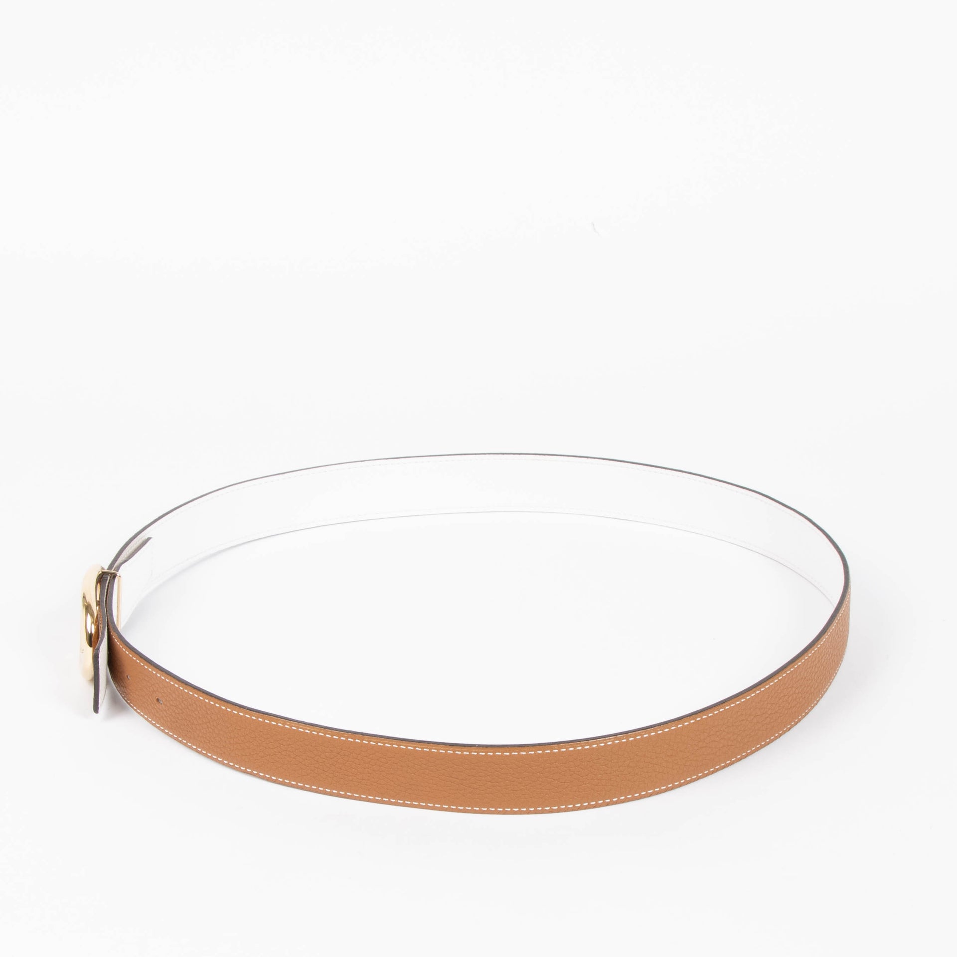 Hermes White/Gold Chaîne d'Ancre Belt - size 95
