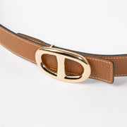 Hermes White/Gold Chaîne d'Ancre Belt - size 95