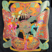 Shop this authentic Hermes Art des Steppes Black Silk 90 Scarf Pre-Loved on Labellov.com