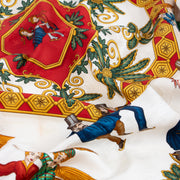 Shop this authentic Hermes Joies d'Hiver Red Silk Jacquard 90 Scarf Pre-Loved on Labellov.com