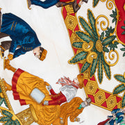 Shop this authentic Hermes Joies d'Hiver Red Silk Jacquard 90 Scarf Pre-Loved on Labellov.com