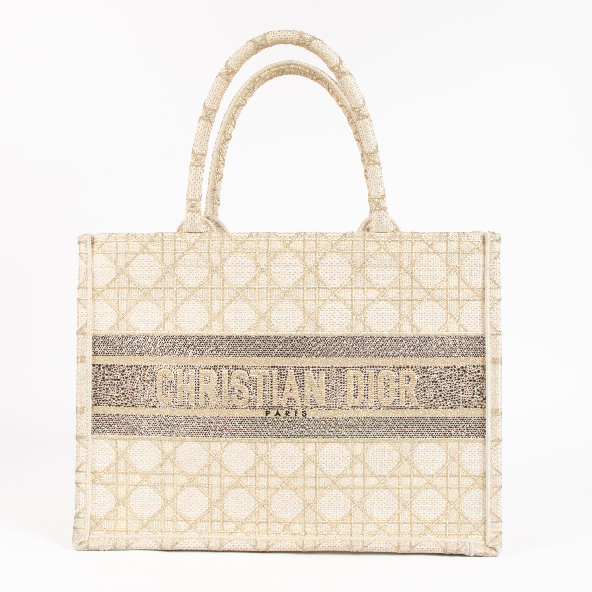 Christian Dior Crystal Dior Or Medium Book Tote Bag