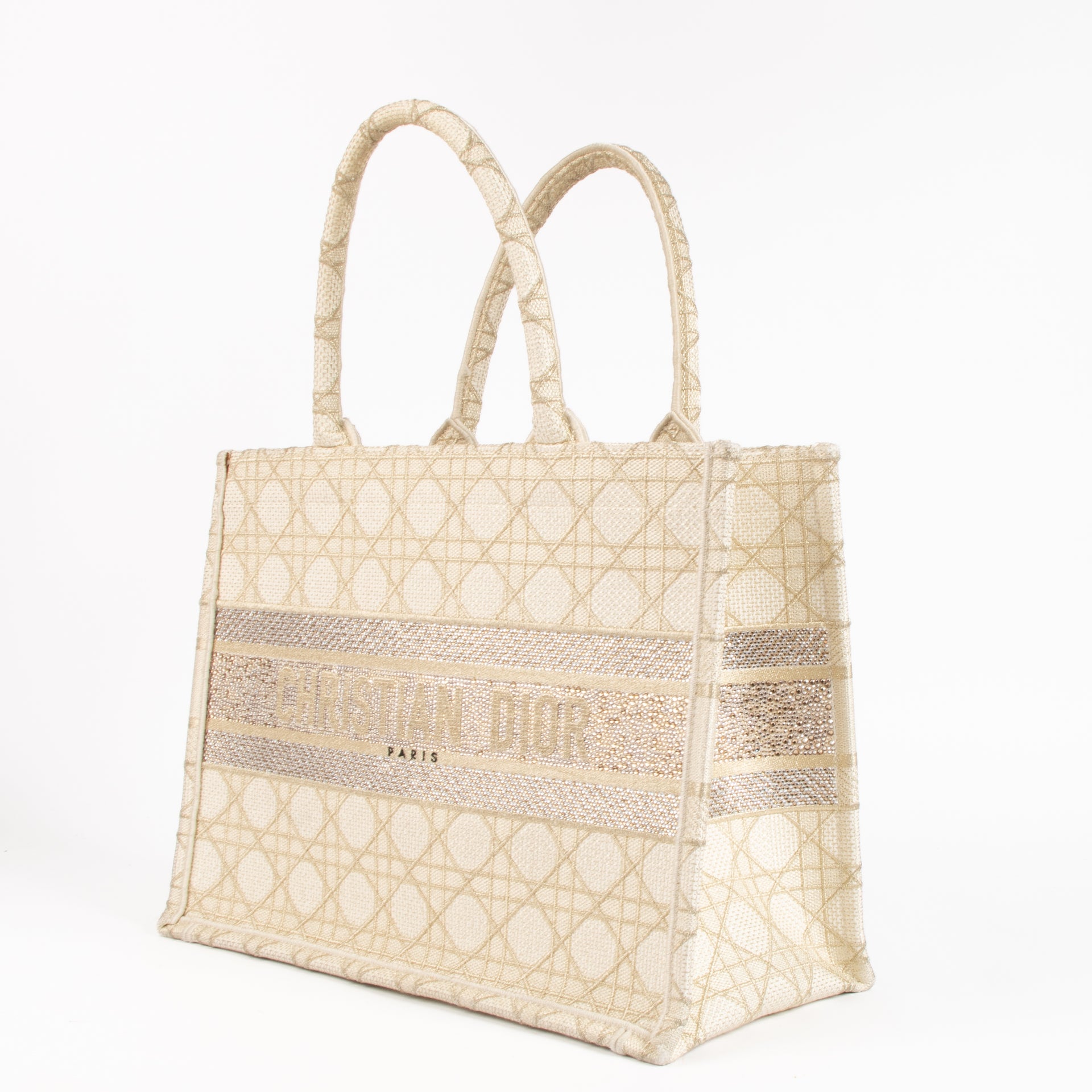 Christian Dior Crystal Dior Or Medium Book Tote Bag