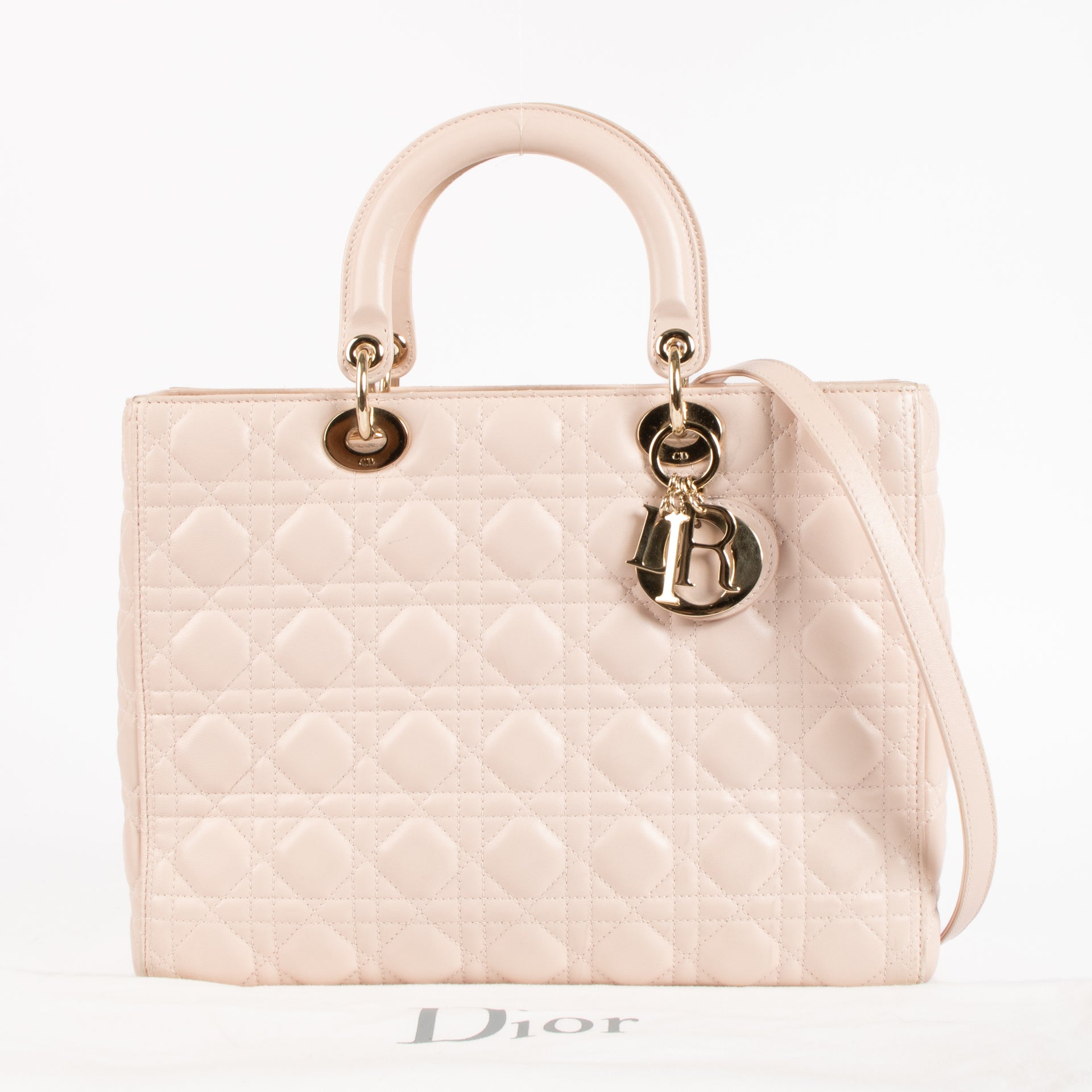 Christian Dior Pink Cannage Large Lady Dior Bag