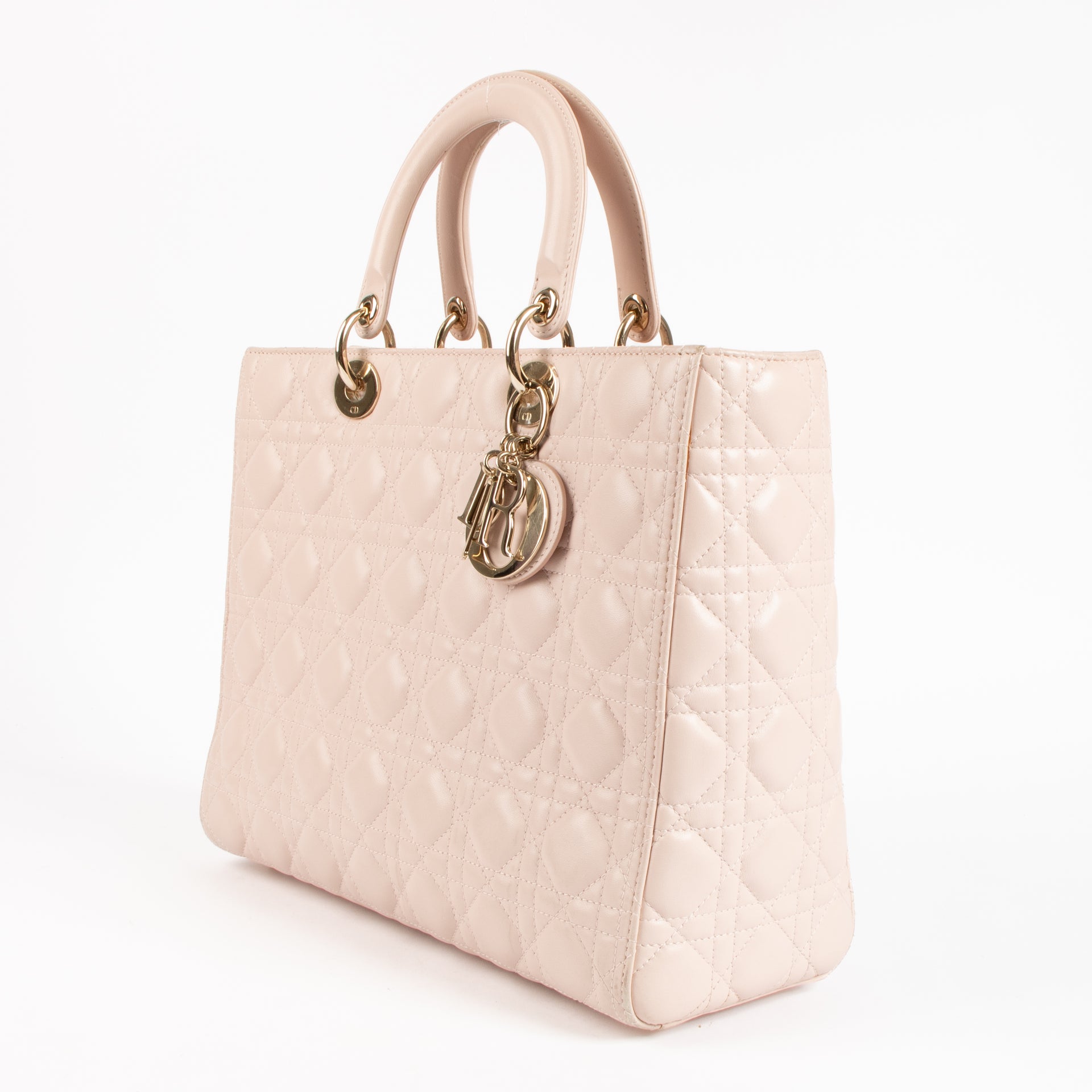 Christian Dior Pink Cannage Large Lady Dior Bag