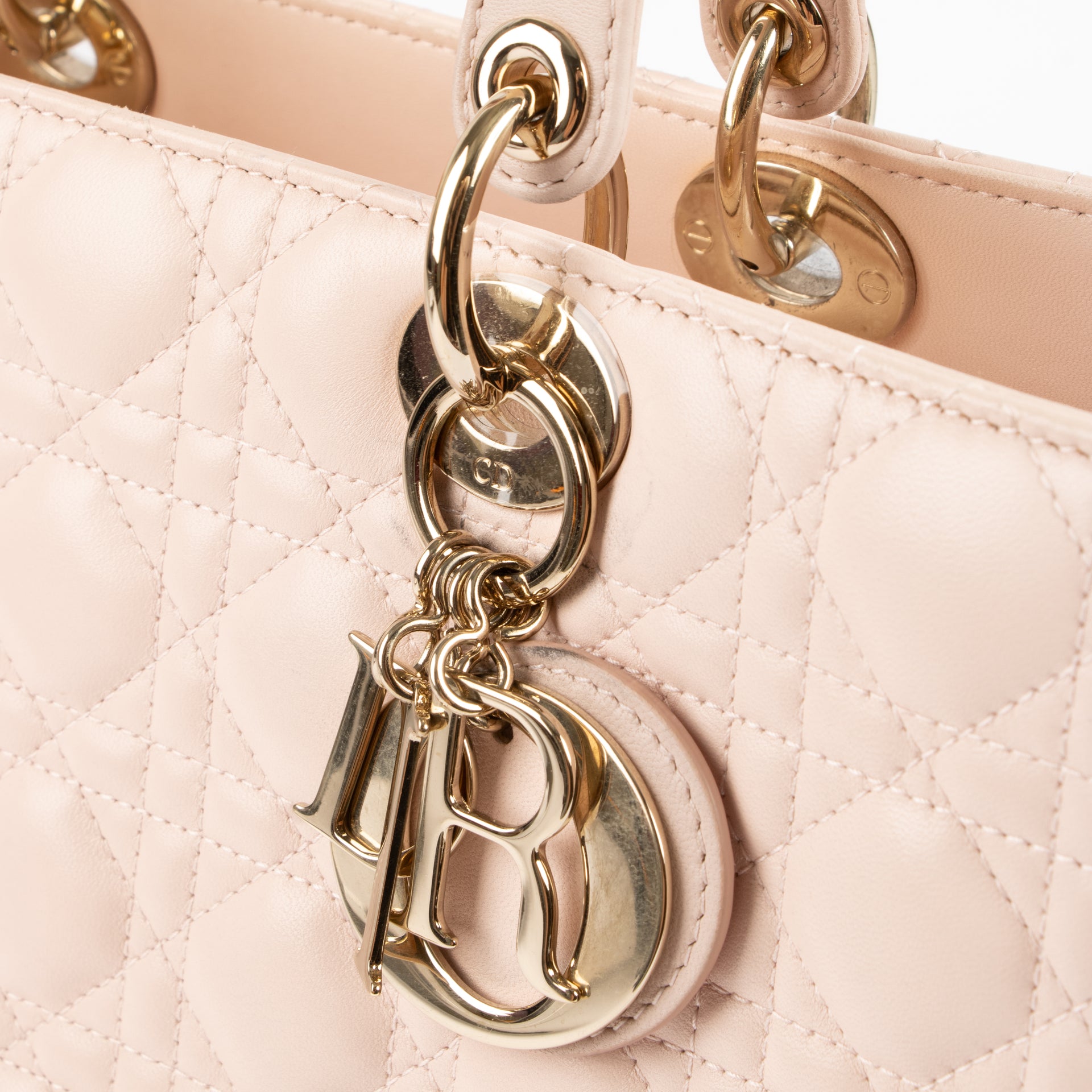 Christian Dior Pink Cannage Large Lady Dior Bag