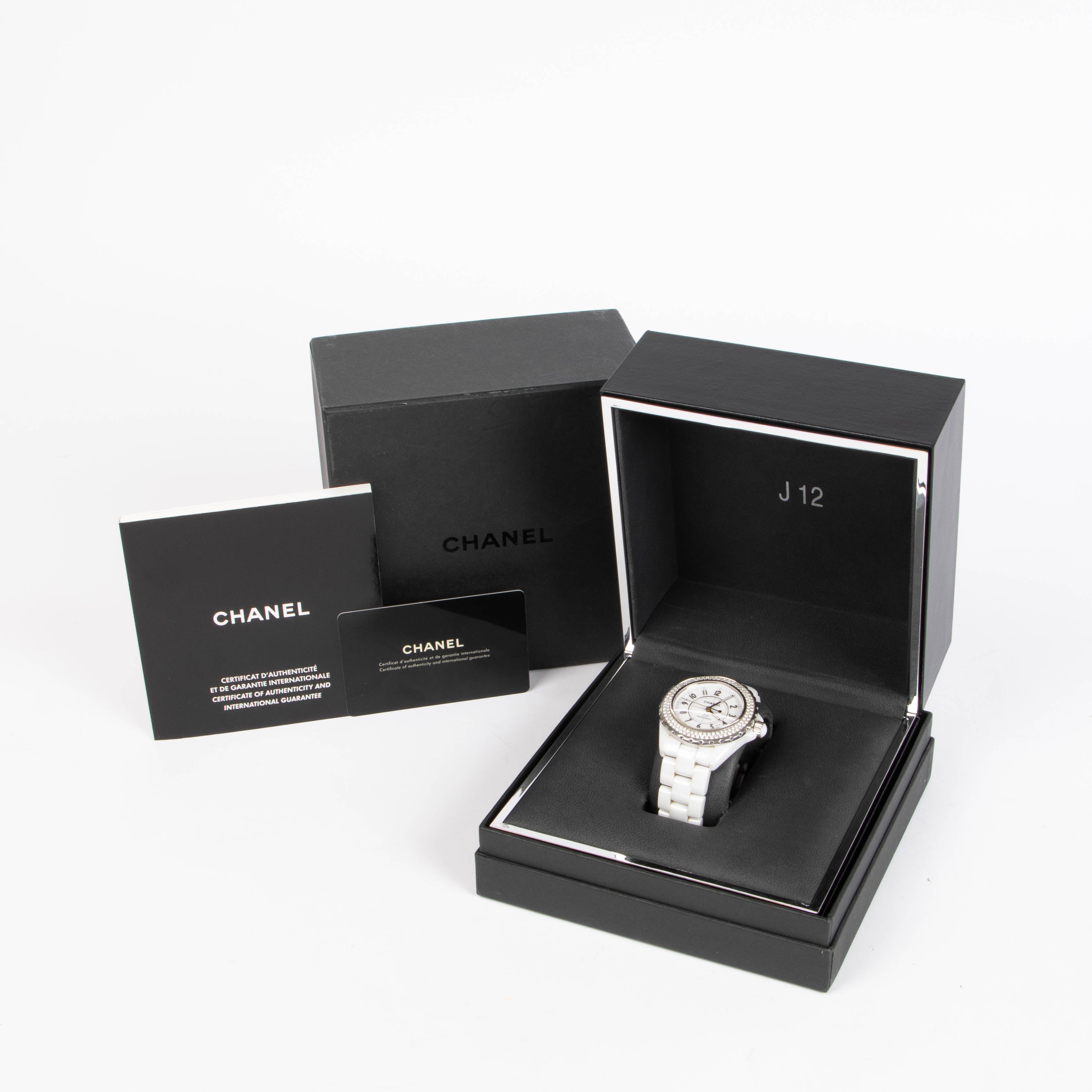 Chanel White Ceramic Diamond J12 38mm Watch – Labellov