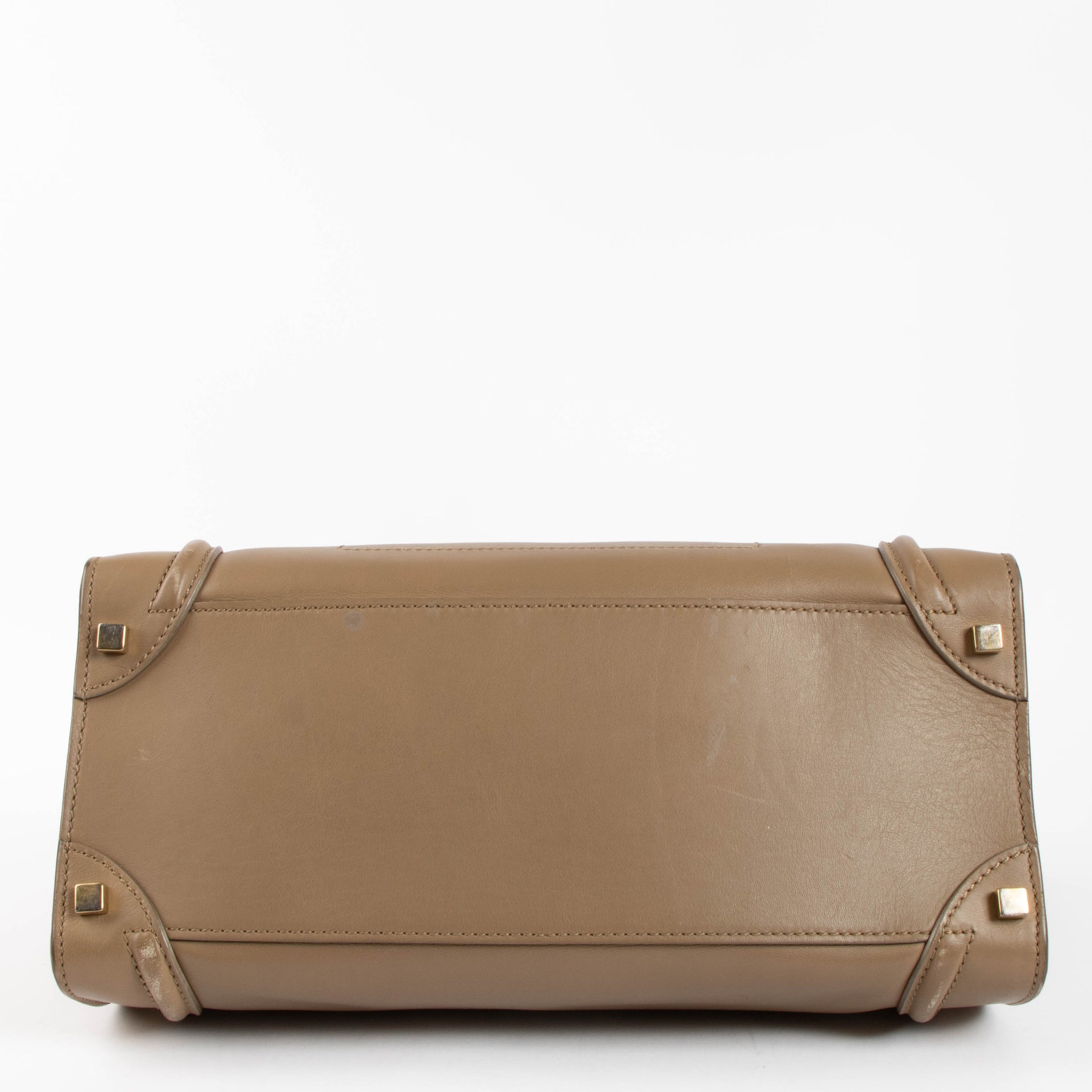 Celine Taupe Smooth Calfskin Shoulder Luggage Bag
