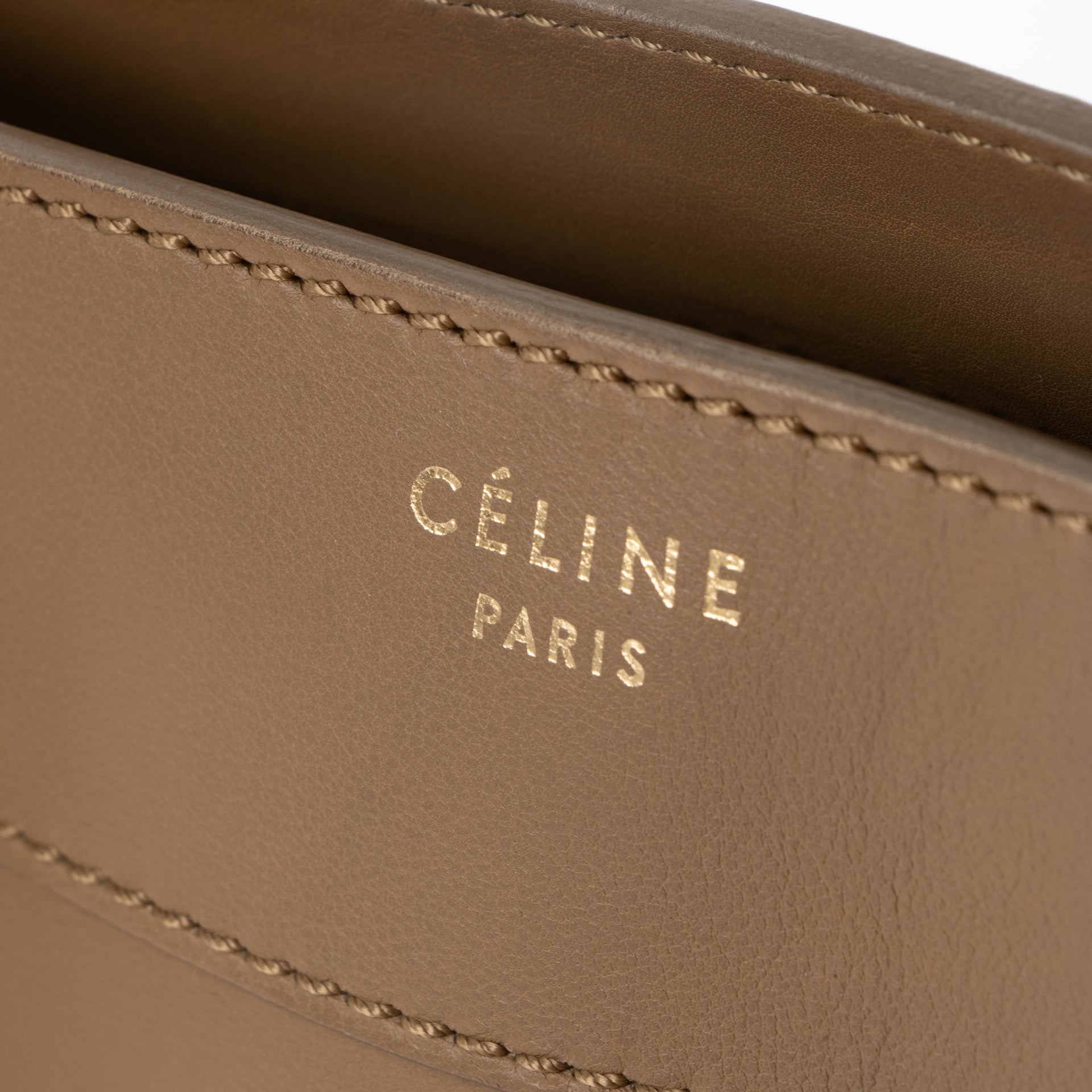 Celine Taupe Smooth Calfskin Shoulder Luggage Bag