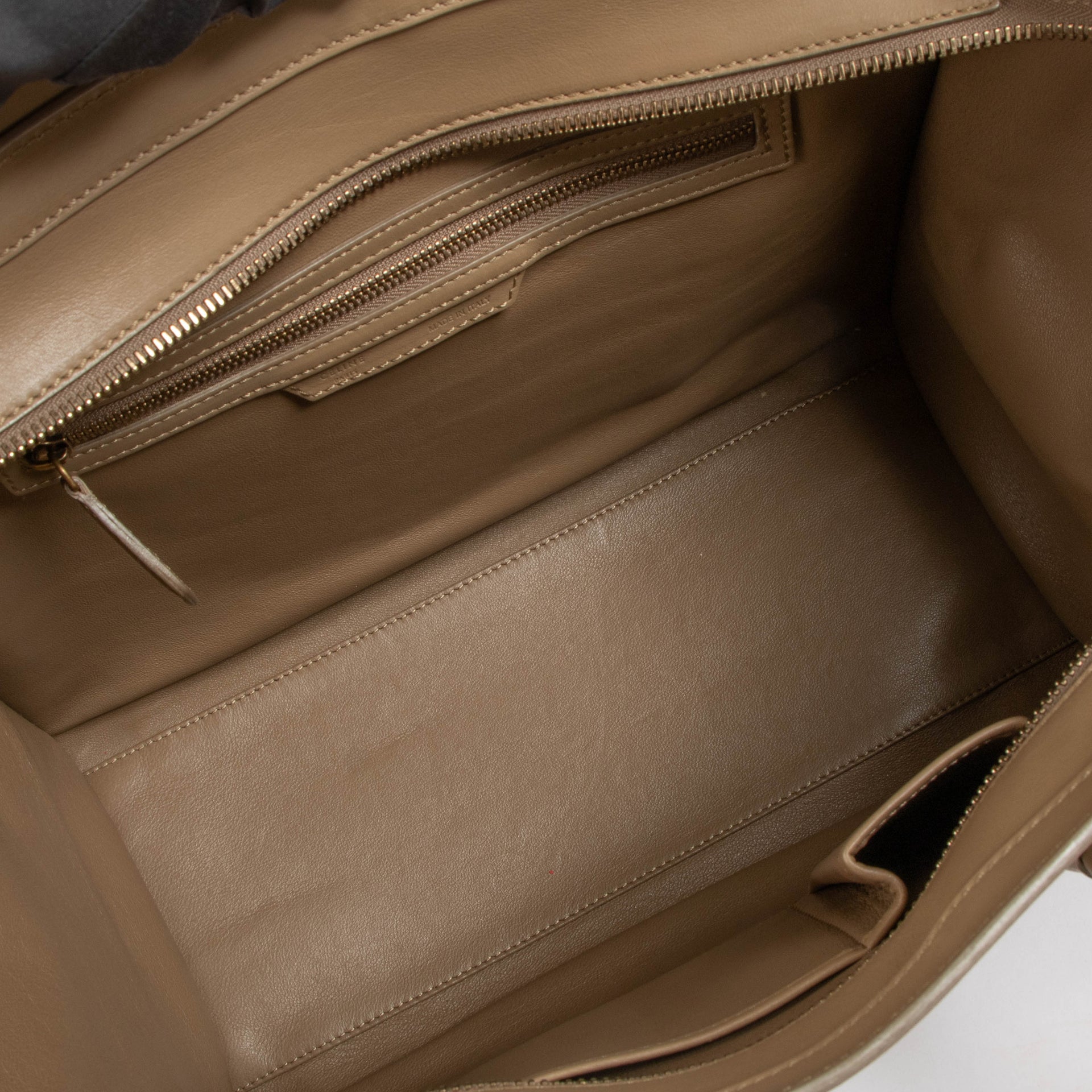 Celine Taupe Smooth Calfskin Shoulder Luggage Bag