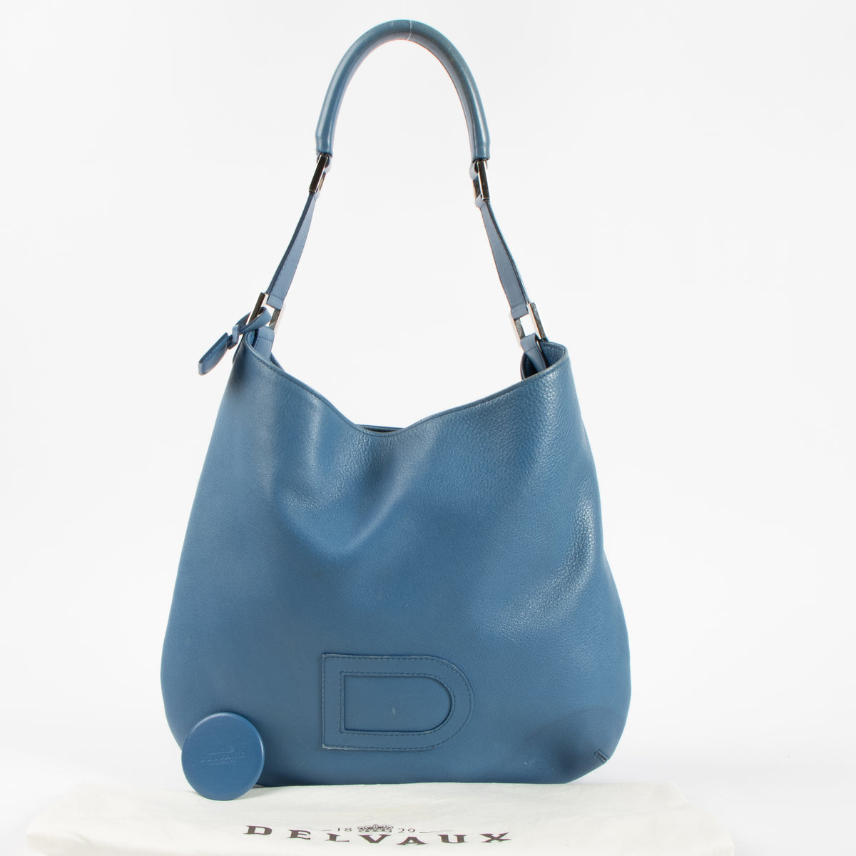 Shop this authentic Delvaux Blue Louise PM Hobo bag pre-loved on Labellov.com