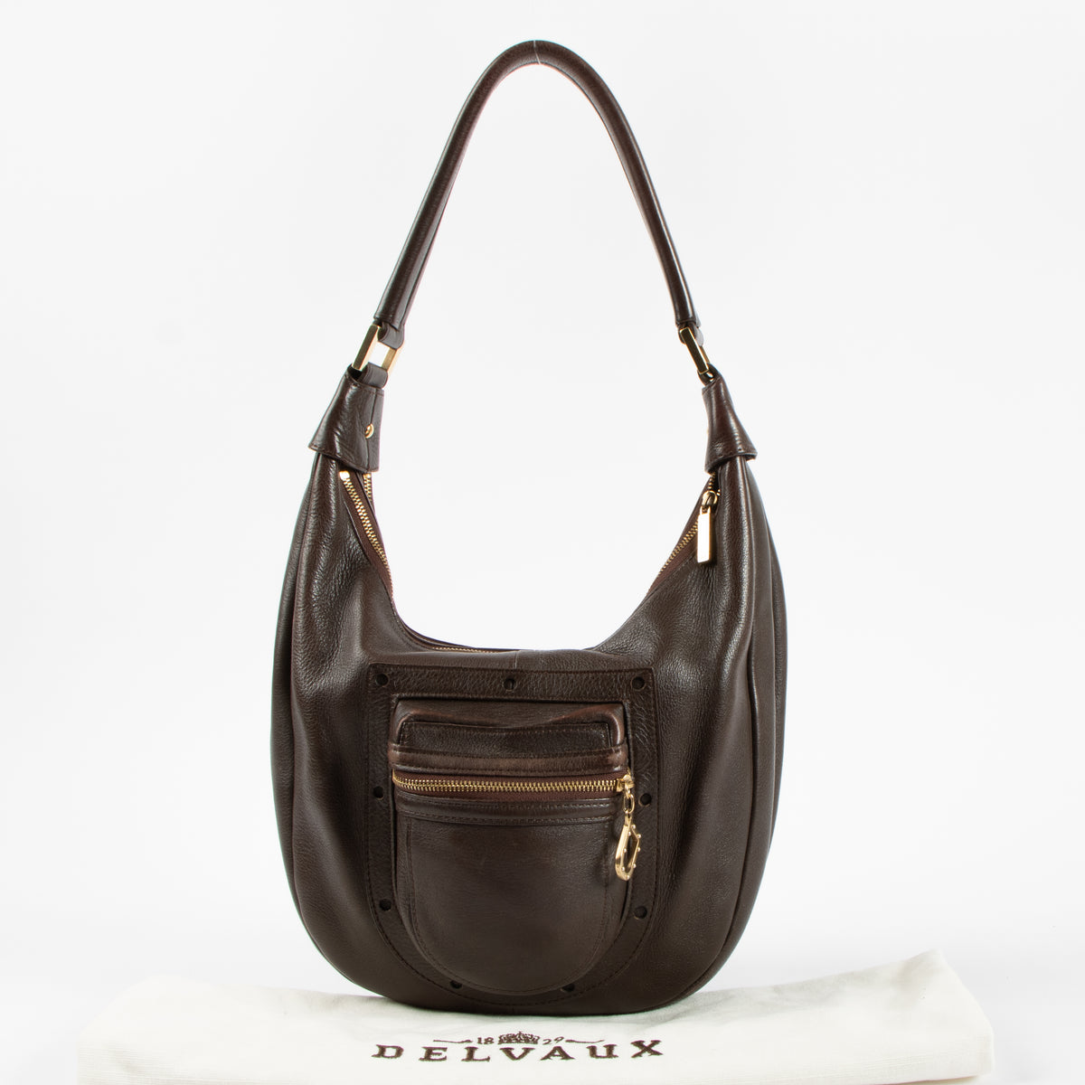 Shop this authentic Delvaux Brown Pauline PM Shoulder Bag Pre-loved on Labellov.com
