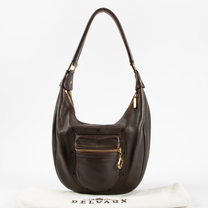 Shop this authentic Delvaux Brown Pauline PM Shoulder Bag Pre-loved on Labellov.com