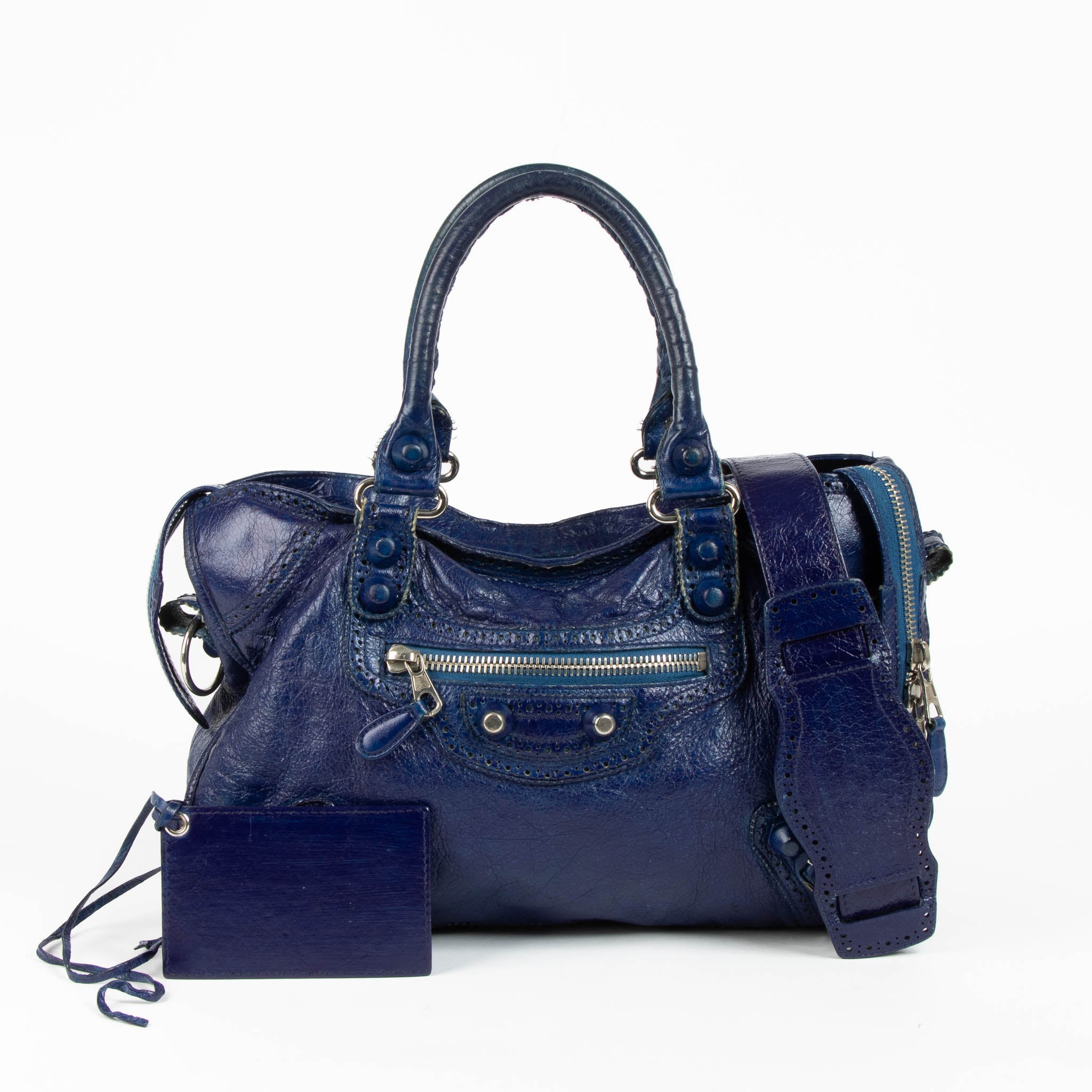 Balenciaga Blue Brogue Medium City Bag – Labellov